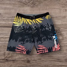 Hurley Board Shorts Swim Trunks Drawstring Black Men  s 34x8 Excellent Condition