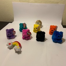 Lot of 10 Puffkins Keychains Colorful Teddy Bears Rainbow Stuffed Animals