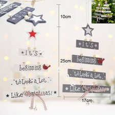 Christmas Wooden Pendant Hanging Door Decorations Xmas Tree Home Party Ornaments