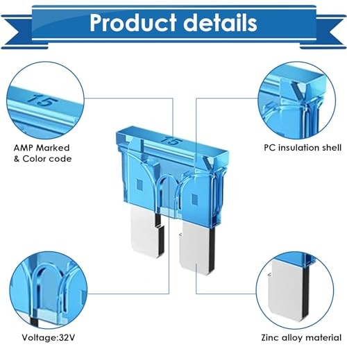 Car Fuses Assortment Kit with Fuse Puller and Circuit Tester - Standard 203Pcs