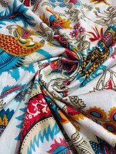 25 Yard Hand Block Print Handmade Cotton Indian Natural Sanganeri Printed Fabric