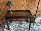 Lane Furniture Traditional Writing Desk Glass Top Mahogany Sofa Table — photo 2