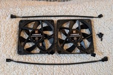 Noctua NF-A12x15 PWM chromax.Black.swap 120mm Slim Fans 4-pin 15mm. Lot of 2