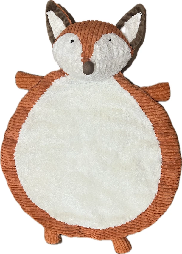Maison Chic Baby Play Mat FOX plush cream top, corduroy sides, fleece back-rare