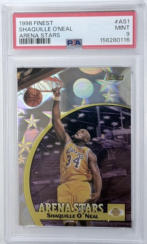 1998 Topps Finest Arena Stars #AS1 Shaquille O’Neal PSA 9 Mint NBA HOF🔥📈
