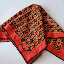 Vintage Paoli Geometric Scarf Red Yellow Black Mod Pattern Bold Print 1960s...