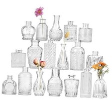 18 Pack Bud Vases for Centerpieces, Small Vase for Flowers Glass Clear 18pcs