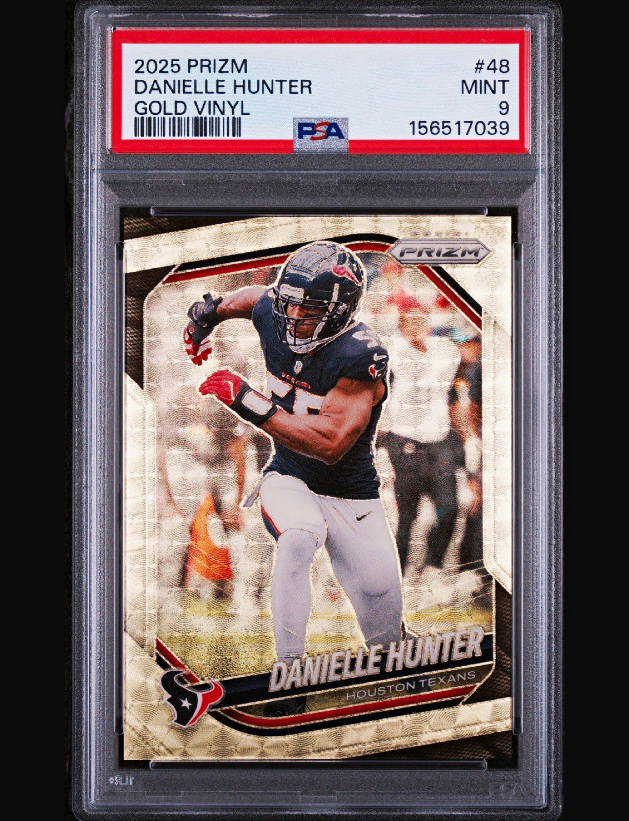2025 Prizm NFL Danielle Hunter Gold Vinyl 3/5 PSA 9 #48 Texans