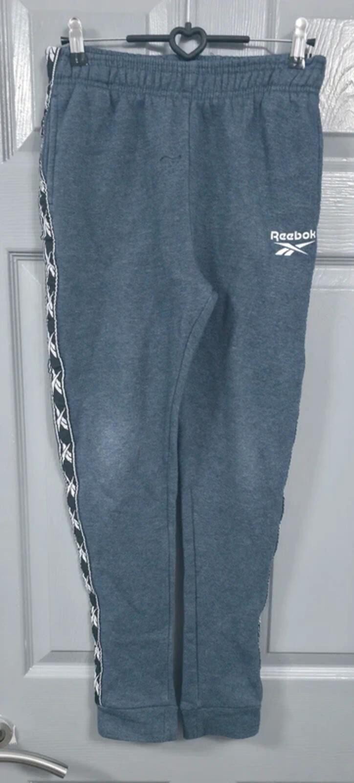 Reebok Junior Grey Marl Logo Taped Joggers - Age 11-12Y