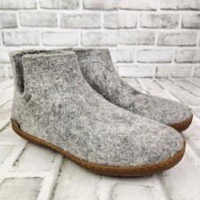 Glerups Boot With Natural Rubber Sole Women's US 8 EU 38 Gray Pure Wool Slip On