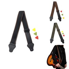 Guitar Strap with Picks and Holder for Acoustic Classic Electric Bass Guitars