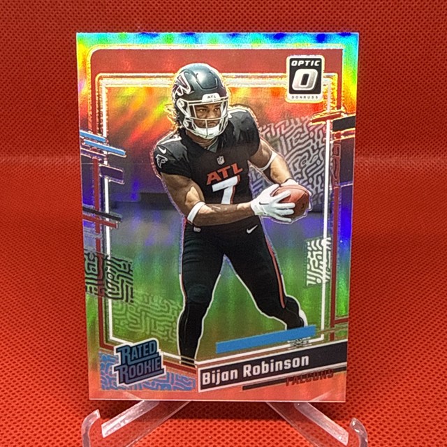 Bijan Robinson 2023 Panini Donruss Optic Rated Rookie Holo