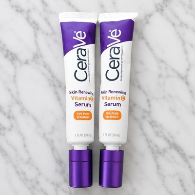 2 tubes CeraVe Skin Renewing Vitamin C Serum 1 oz / 30 ml Each NWOB!  $50 MSRP