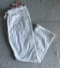 Koi Scrub Pants Women  s Sz Medium Tall MT White Lindsey Cargo Nursing Medical