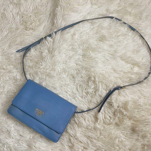 Rare PRADA shoulder wallet Saffiano 2Way From Japan