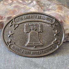 1976 Liberty Bell Ring for Independence Bicentennial Commemorative Belt Buckle
