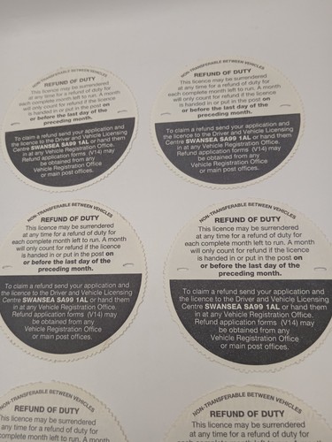 12 X 1998 MIXED MANUFACTURER'S Full Year Car Original Stamped Old Road Tax Discs - Picture 10 of 13