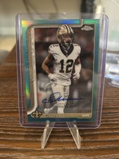 2025 Topps Chrome Chris Olave Saints Autograph Aqua #291/299 Football Card