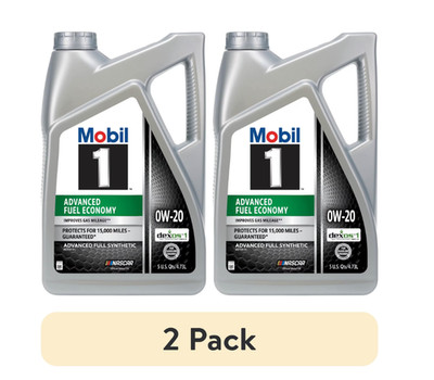 (2 pack) Mobil 1 Advanced Fuel Economy Full Synthetic Motor Oil 0W-20, 5 Quart
