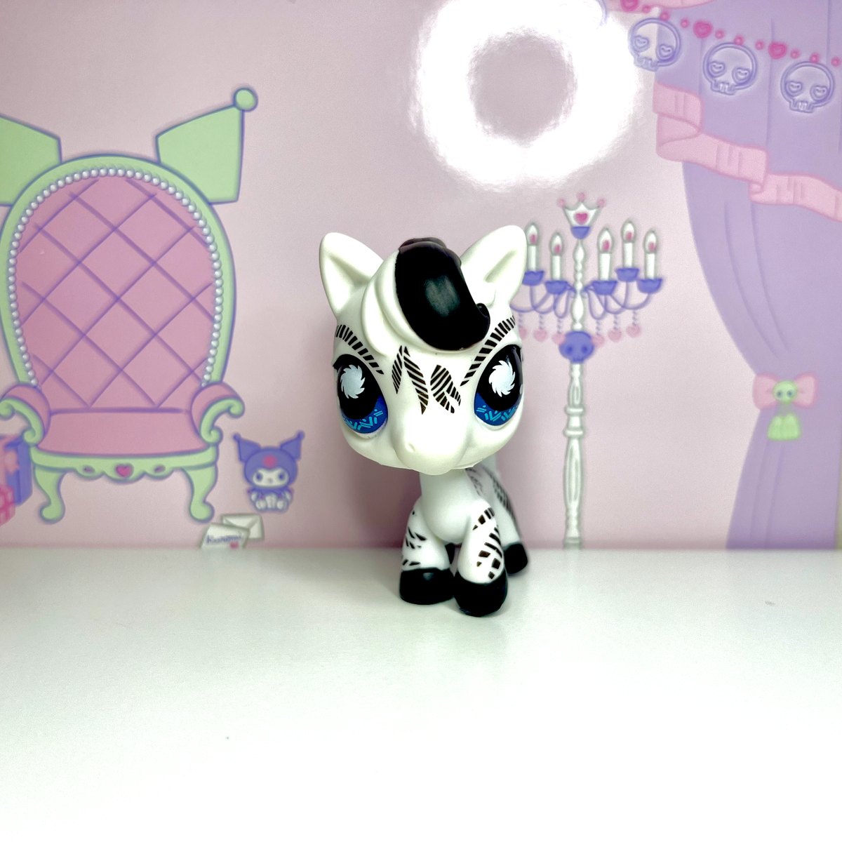 💙 AUTHENTIC LPS Littlest Pet Shop #903 Zebra Black and White Blue