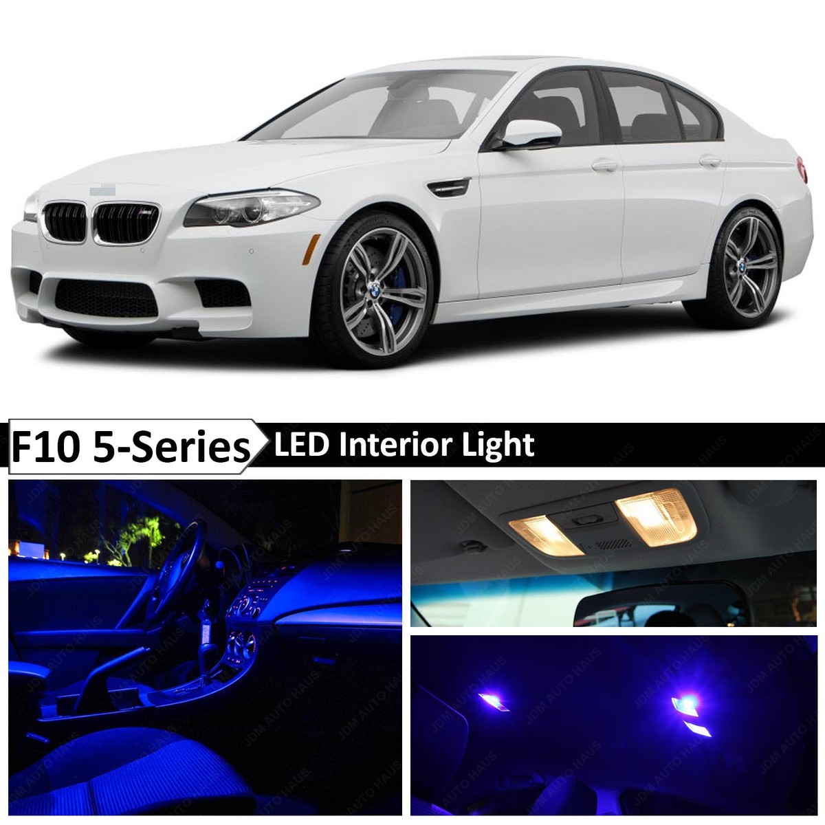 Blue Interior LED Light Package for 2011-2015 BMW 5 Series M5 535i
