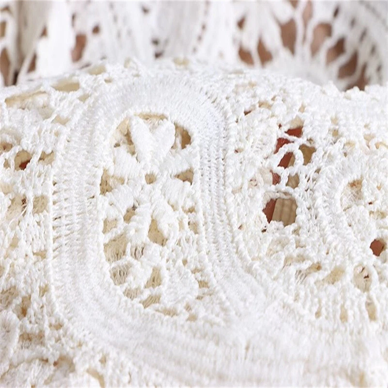 Faldas Huecas Cintura Alta Línea A Columpio Midi Vinatge Informal Mujeres Encaje Cachemira Foto 3 de 4