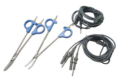 Laparoscopic Bipolar Bi-clamp Forceps Cable 5.5 Inches 7.5 Inches Instrument 4pc