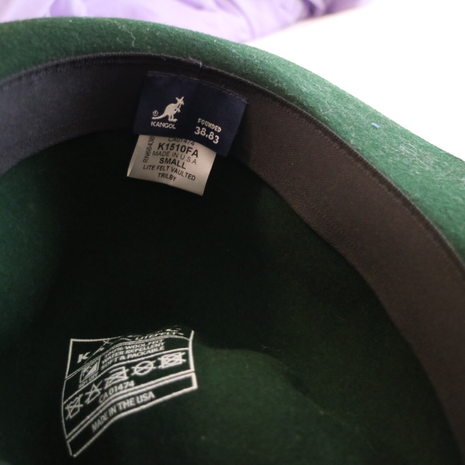 Designer Kangol Green Fedora Hat Size 