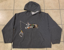 VTG 1999 Adult XL Warner Bros. Studio Store Looney Tunes Gray Hooded Sweatshirt