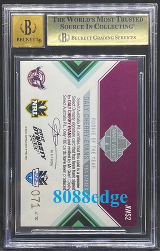 2012 SELECT SIGNATURE AUTO: DALY CHERRY-EVANS #71/100 AUTOGRAPH BGS 9.5 GEM MINT - Picture 2 of 5
