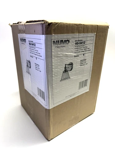 FACTORY SEALED Nuvo Lighting 60/5412 Vintage Wall Sconce Polished Nickel - Picture 1 of 4