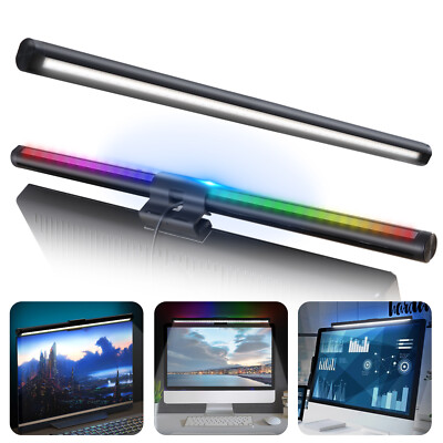 LED Computer Monitor Lichtleiste USB Bildschirm Schreibtischlampe RGB Dimmbar DE