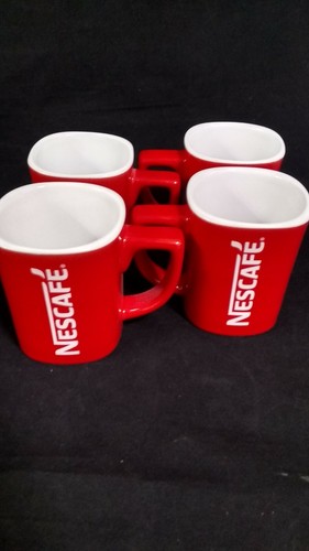 4 New Nescafe Red 8oz Cups Mug Cup Coffee Tea Collectible Mugs FREE SHIPPING - Picture 3 of 8