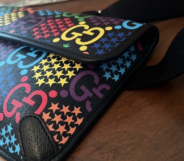 Gucci GG Psychedelic Print Coated Canvas Belt Bag Multicolor