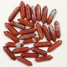 100pcs Natural Red Jasper Stone Healing Hexagonal Column Reiki for Home Decor