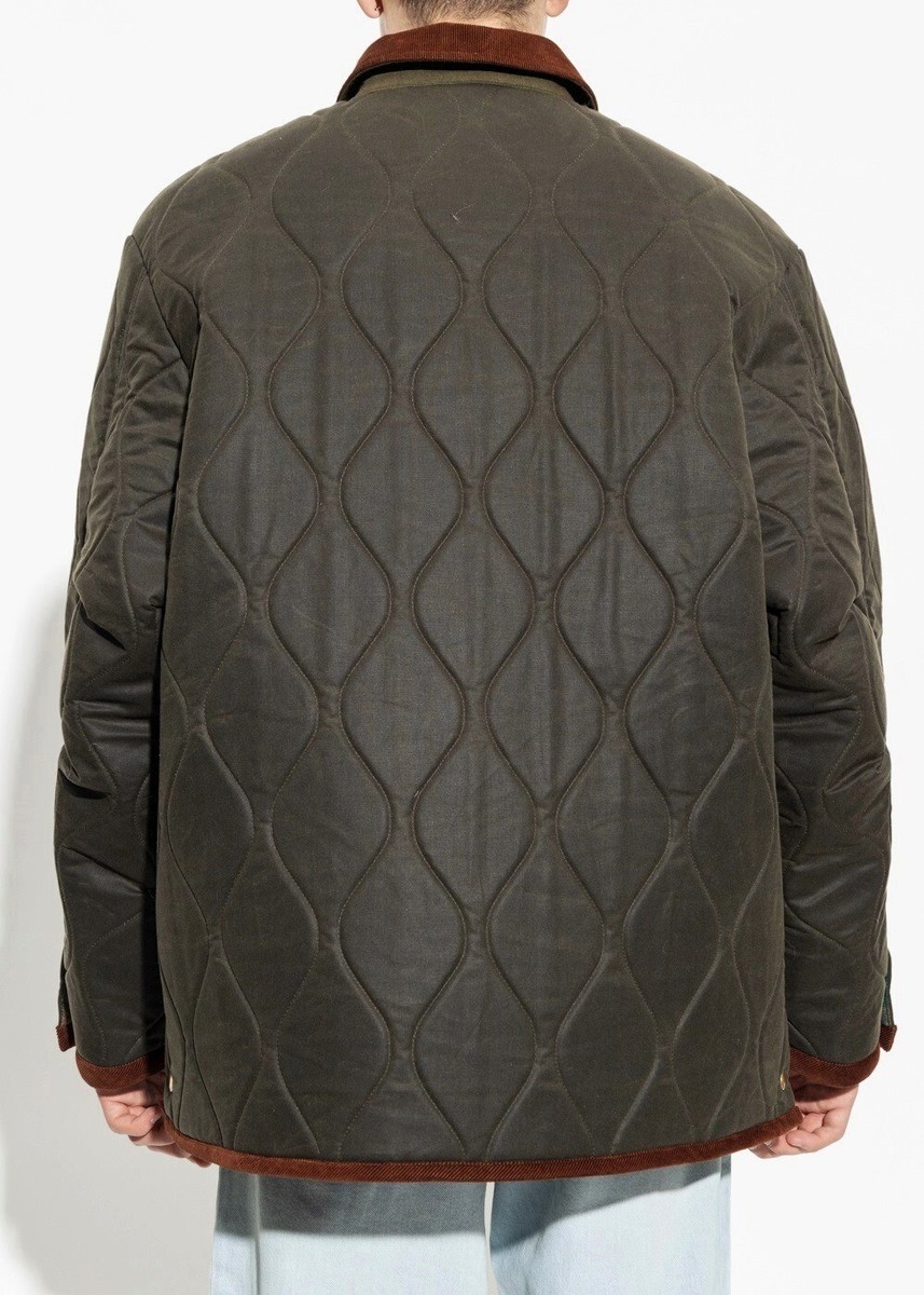 GUCCI 731359 Wool Quilt Canvas Shirt Jacket Corduroy Trim GUCCI 731359 Wool Quilt Canvas Shirt Jacket Corduroy Trim