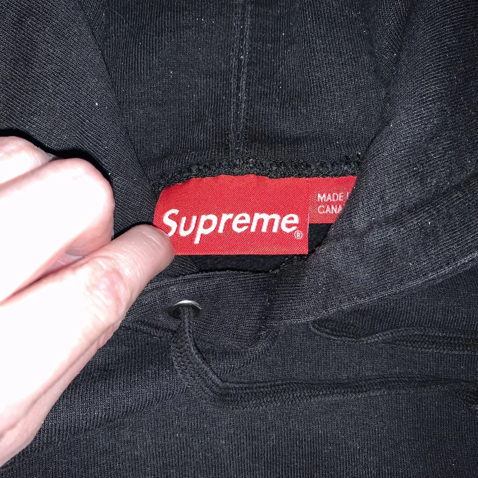 Felpa con cappuccio Supreme Shop nera London taglia media spedizione gratuita UK