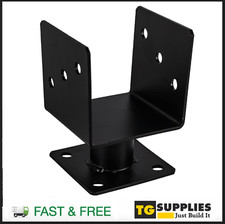 Heavy Duty Black Elevated Bolt Down Pergola Post Support - Premium Post Shoe