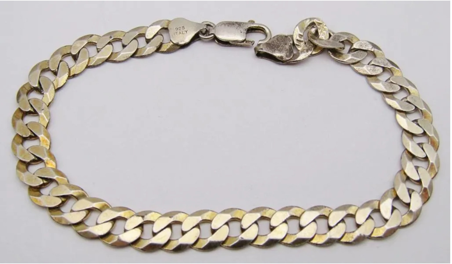 Men's Italian Sterling Silver 8.5" Cuban Bracelet - image 1