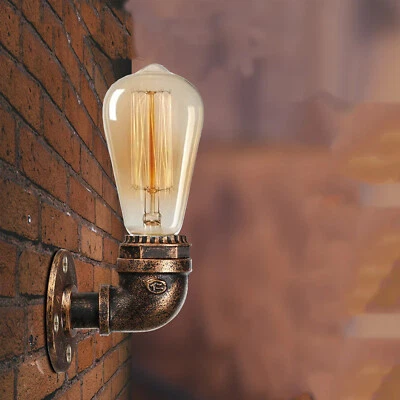 Vintage Wandleuchte E27 Wandlampe Retro Wandleuchte Antik Wandlampe Wasserrohr - Bild 1 von 4