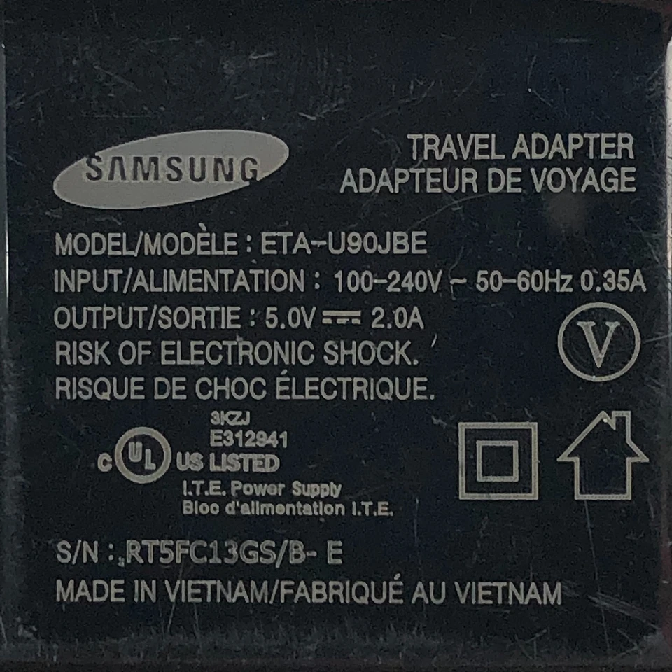 Adaptador de CA fuente de alimentación original de 5V para teléfonos inteligentes Samsung Galaxy Series Foto 2 de 4