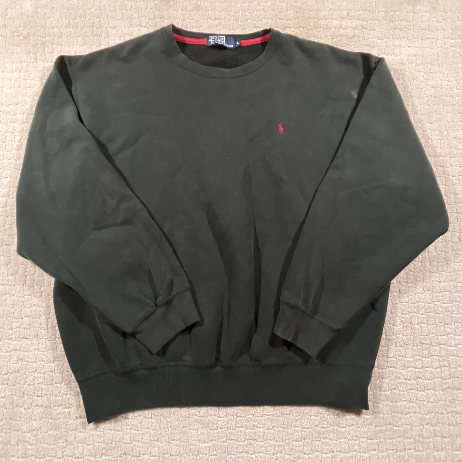 Polo Ralph Lauren Piccolo Pony Logo Ricamato Accogliente Pullover Verde Vite Lg