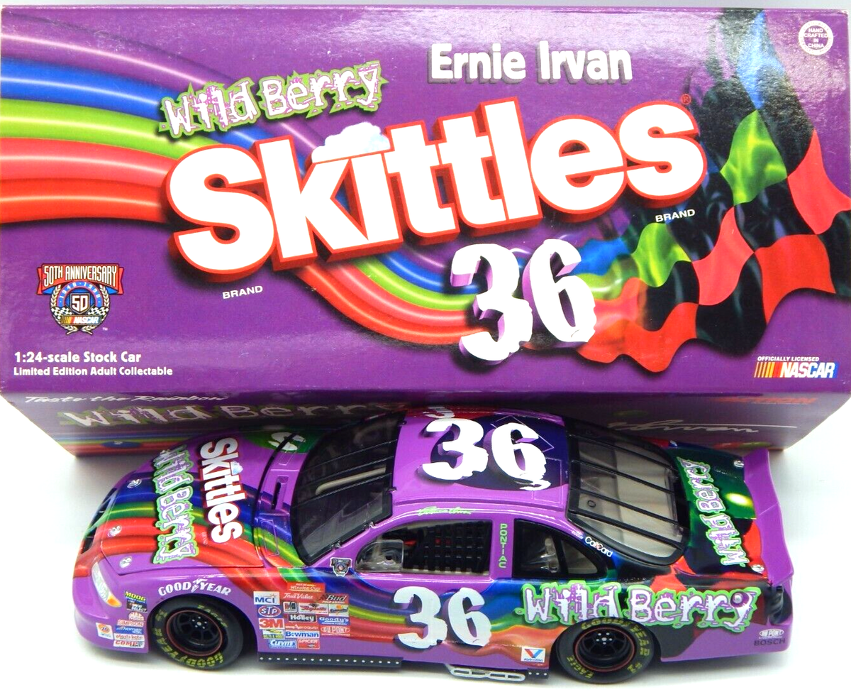 1:24 ACTION NASCAR DIECAST ERNIE IRVAN #36 SKITTLES WILD BERRY 98