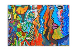 image is loading colourful abstract faces wall art decoration oil painting