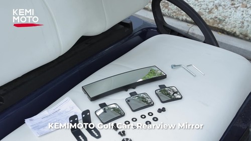 Espejo retrovisor para carro de golf KEMIMOTO con espejo pequeño de 3 piezas para EZGO Club Car Yamaha - Vídeo 1 de 1