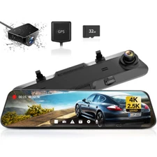 WOLFBOX G900 4K Mirror Dash Cam Front and Rear View Dash Cam Free SD Card