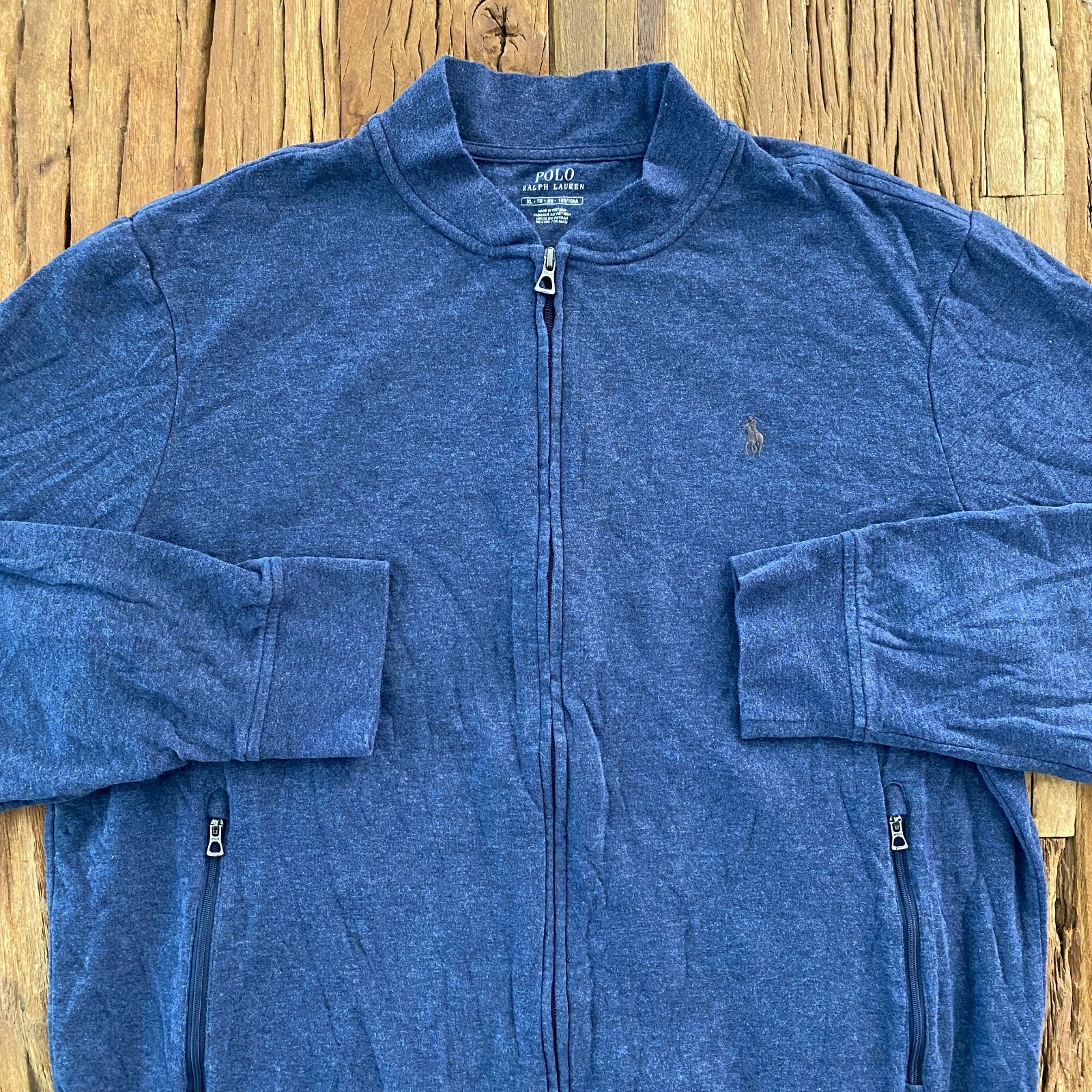 Polo Ralph Lauren Felpa Uomo XL Blu Manica Lunga Nero Pony