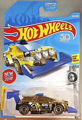 2018 Hot Wheels #304 Super Chromes 10/10 RISING HEAT Gold w/Gold AD Sp 50th Anni