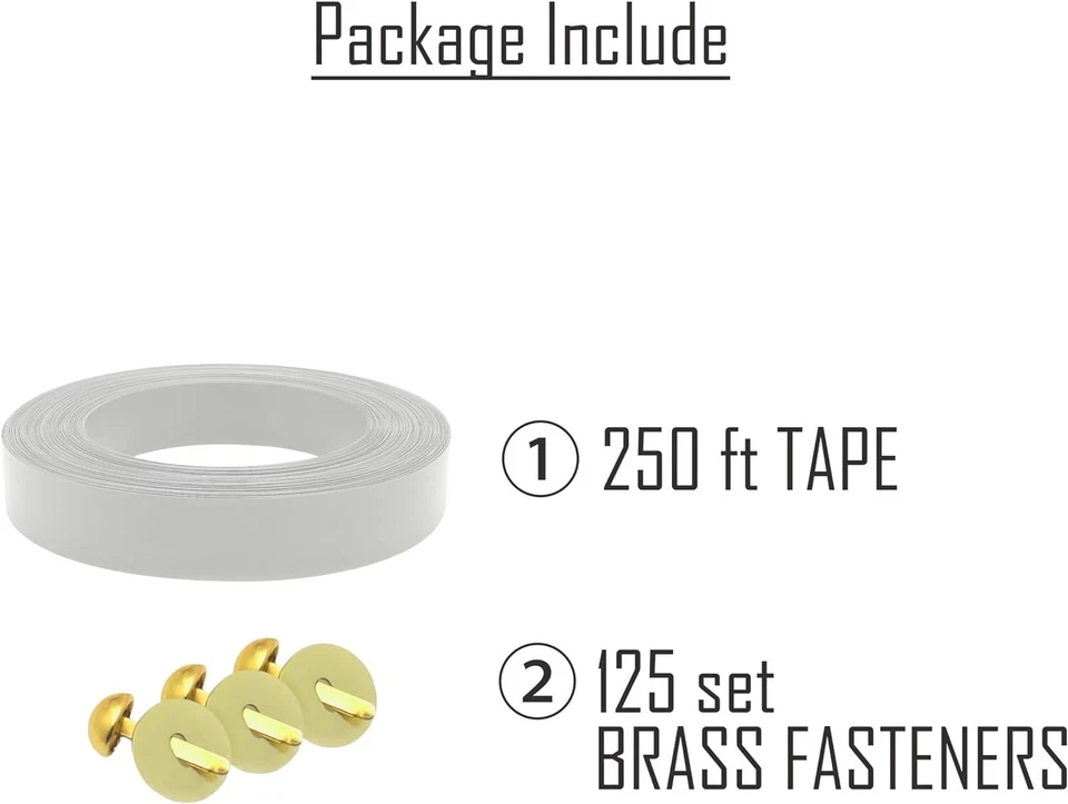 Cinta de listones de privacidad para valla de eslabones de cadena con sujetadores de latón, blanco, 1,8 pulgadas x 250 pies Foto 3 de 4