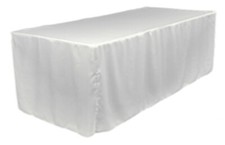 TEKTRUM 8-Feet Long Fitted Table DJ Jacket Cover for Trade Show-Heavy Duty-White
